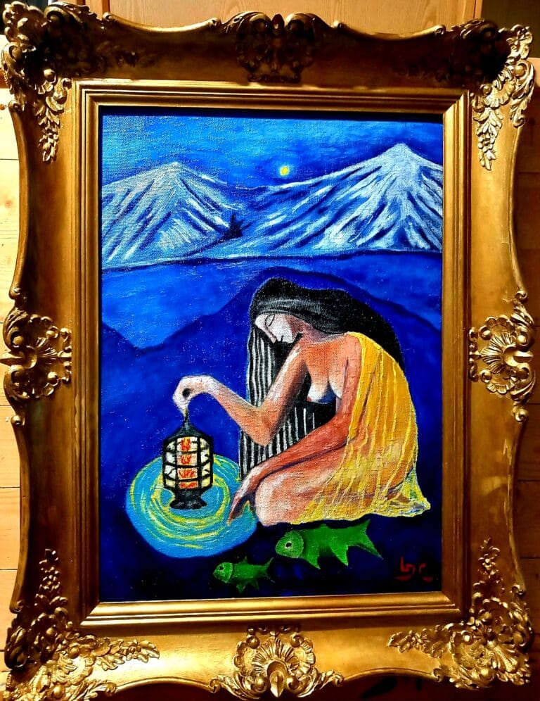 „Pescuit nocturn la Broșteni” — pictură de Luis Ludovic Garcia Camarero